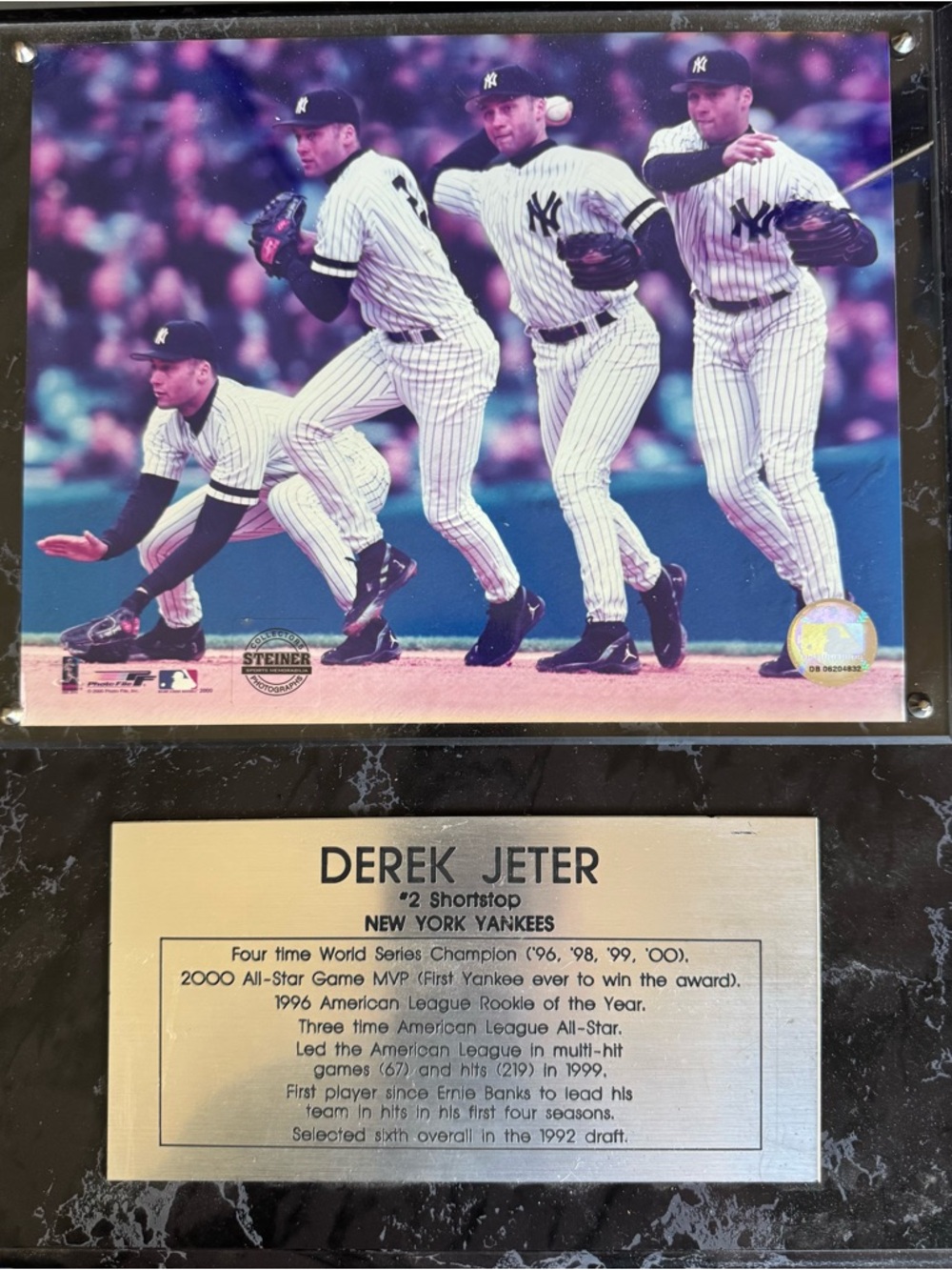 Derek Jeter New York Yankees Plaque - Black & White